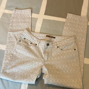 Prana Kara jeans Organic cotton white /taupe diamond pattern 8